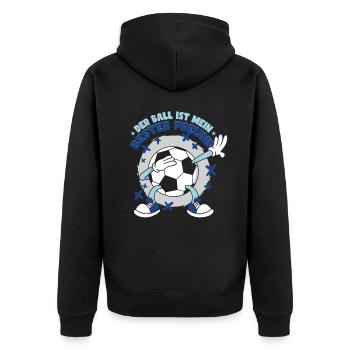 Fußball Dab Kinder Fußballspieler Sprüche - Unisex Premium Bio Zip Hoodie - Schwarz - Hinten - Nico (187cm)