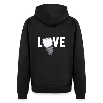Love Dental Laboratory Dental Laboratory Dental Technician - Unisex Premium Organic Zip Hoodie - black - Back - Nico (187cm)