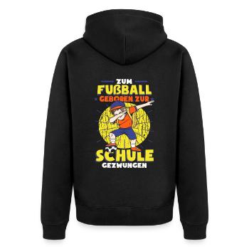 Zum Fußball Geboren Fußballmannschaft Fussballer - Unisex Premium Bio Zip Hoodie - Schwarz - Hinten - Nico (187cm)
