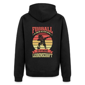 Fußball Fans Sprüche Kinder Fußballer - Unisex Premium Bio Zip Hoodie - Schwarz - Hinten - Nico (187cm)