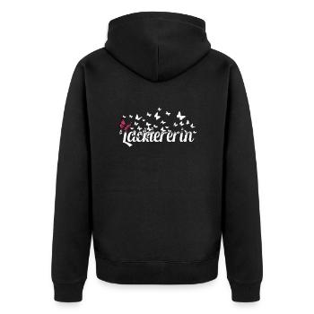 Maler Anstreicher Kollegin Schmetterlinge - Unisex Premium Bio Zip Hoodie - Schwarz - Hinten - Nico (187cm)