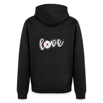 Love Vinyl Record Music Record - Veste à capuche bio Premium Unisexe - noir - Dos - Nico (187cm)