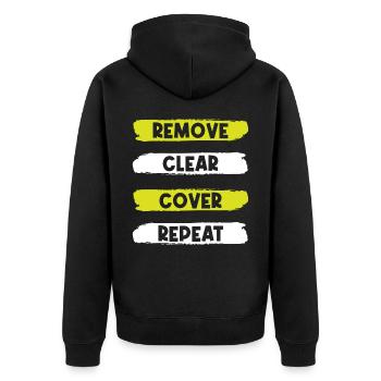 Floorers, tilers, tilers - Unisex Premium Organic Zip Hoodie - black - Back - Nico (187cm)