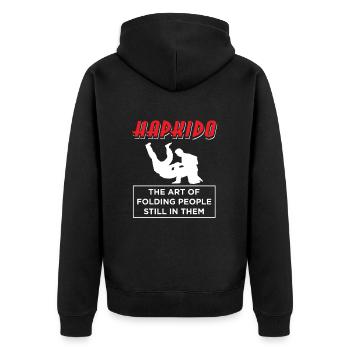 Hapkido Mixed Martial Arts Kampfsport Kampfkunst - Unisex Premium Organic Zip Hoodie - black - Back - Nico (187cm)