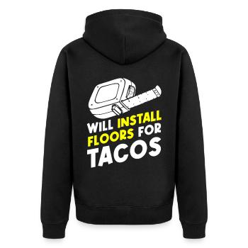 Floor layers, tilers, tilers - Unisex Premium Organic Zip Hoodie - black - Back - Nico (187cm)