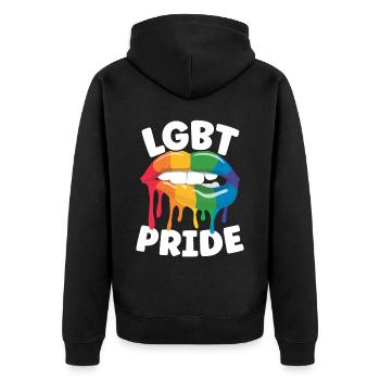 Gay Rights Rainbow Pride Month LGBTQ Gay Pride - Unisex Premium Organic Zip Hoodie - black - Back - Nico (187cm)
