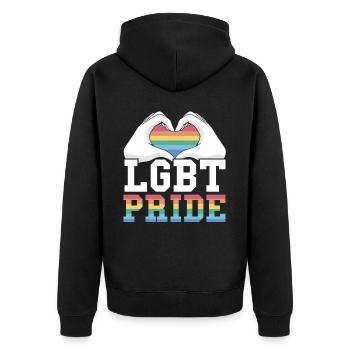 Gay Rights Rainbow Pride Month LGBTQ Gay Pride - Unisex Premium Organic Zip Hoodie - black - Back - Nico (187cm)