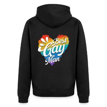Gay Rights Rainbow Pride Month LGBTQ Gay Pride - Unisex Premium Organic Zip Hoodie - black - Back - Nico (187cm)