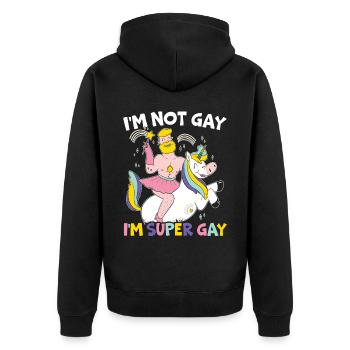 Gay Rights Rainbow Pride Month LGBTQ Gay Pride - Unisex Premium Bio Zip Hoodie - Schwarz - Hinten - Nico (187cm)