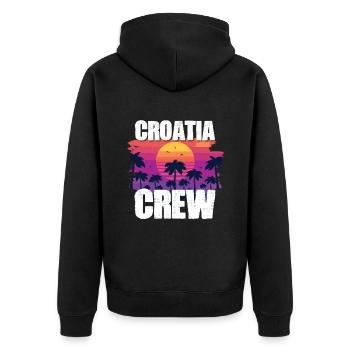 Croatia Urlaub - Unisex Premium Bio Zip Hoodie - Schwarz - Hinten - Nico (187cm)