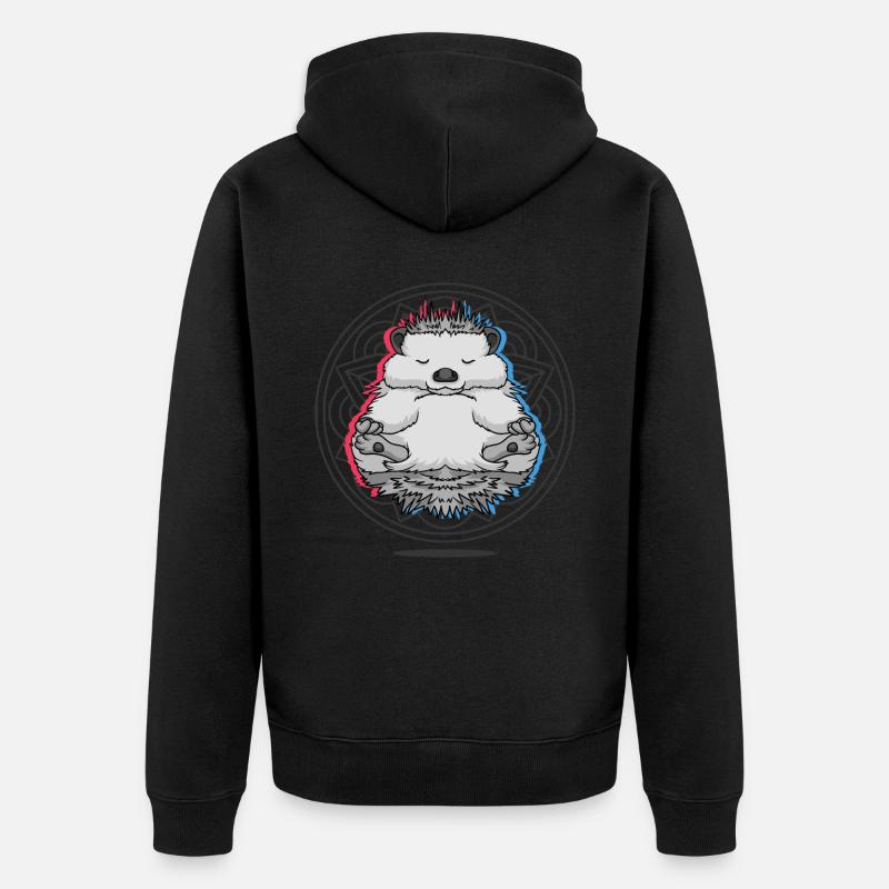 Yoga Hérisson Hérisson Yoga - Veste à capuche bio Premium Unisexe - noir