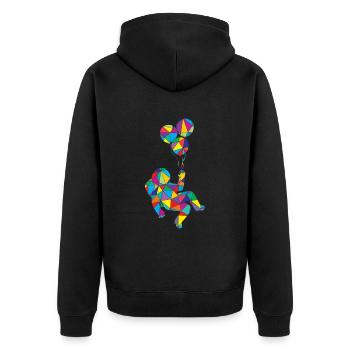 Low Poly Astronomer Poly Astronaut - Unisex Premium Organic Zip Hoodie - black - Back - Nico (187cm)