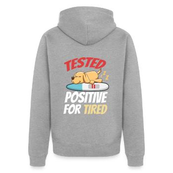 Sleeping Sweet Gift - Unisex Premium Organic Zip Hoodie - heather grey - Back - Nico (187cm)