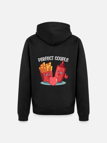 Pair of ketchup fries - Unisex Premium Organic Zip Hoodie - black