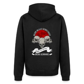 Wenn Alles Schief Geht Trage Ich Schwarz - Gothic - Unisex Premium Bio Zip Hoodie - Schwarz - Hinten - Nico (187cm)