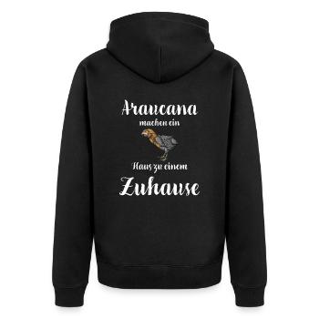 Araucana Hühner I Hühnerrasse Huhn Motiv für - Unisex Premium Bio Zip Hoodie - Schwarz - Hinten - Nico (187cm)