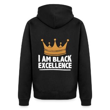 Black Woman African American Pride - Unisex Premium Bio Zip Hoodie - Schwarz - Hinten - Nico (187cm)