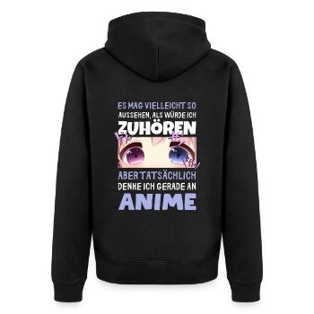 Sarkastisches Kawaii Statement für Manga-Liebhaber - Unisex Premium Bio Zip Hoodie - Schwarz - Hinten - Nico (187cm)