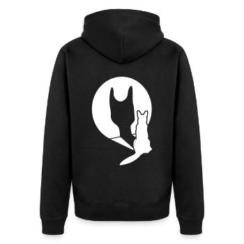 White Shepherd Dog Shade Shepherd Dogs - Unisex Premium Organic Zip Hoodie - black - Back - Nico (187cm)