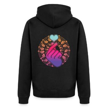 Kpop K-Pop Korean Popmusic - Unisex Premium Bio Zip Hoodie - Schwarz - Hinten - Nico (187cm)