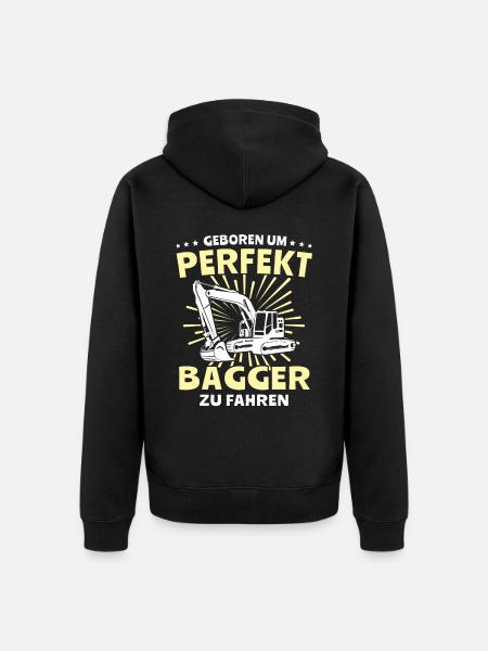 Baggerfuehrer Baggerfahrer - Unisex Premium Bio Zip Hoodie - Schwarz