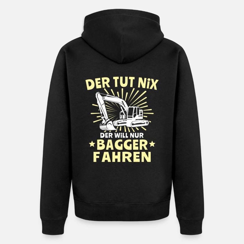 Baggerfuehrer Baggerfahrer - Unisex Premium Bio Zip Hoodie - Schwarz