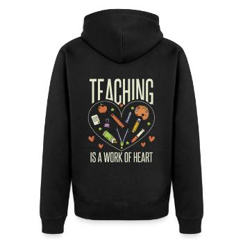L’enseignement est une œuvre de cœur - Veste à capuche bio Premium Unisexe - noir - Dos - Nico (187cm)