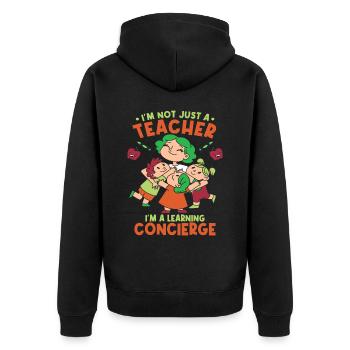Citation de l’enseignante mignonne Enseigner la rentrée scolaire - Veste à capuche bio Premium Unisexe - noir - Dos - Nico (187cm)