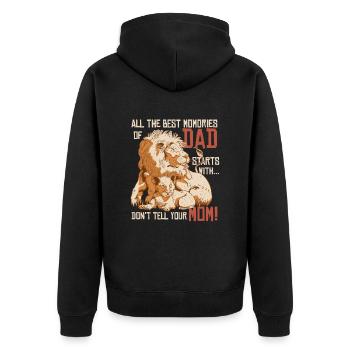 Best Dad, Father's Day and Birthday - Unisex Premium Organic Zip Hoodie - black - Back - Nico (187cm)