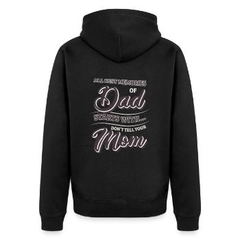 Best Dad, Father's Day and Birthday - Unisex Premium Organic Zip Hoodie - black - Back - Nico (187cm)