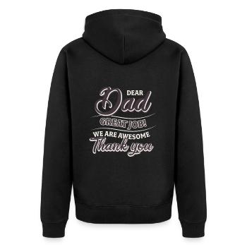 Best Dad, Father's Day and Birthday - Unisex Premium Organic Zip Hoodie - black - Back - Nico (187cm)
