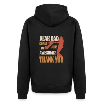 Best Dad, Father's Day and Birthday - Unisex Premium Organic Zip Hoodie - black - Back - Nico (187cm)