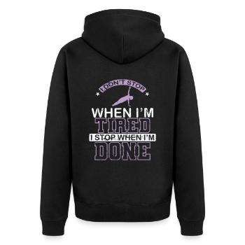 I don't Stop when I'm Tired Pilates Powerhouse - Unisex Premium Organic Zip Hoodie - black - Back - Nico (187cm)