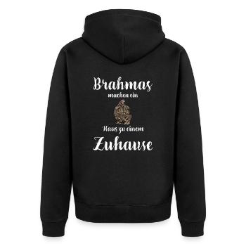 Brahma Hühner I Chicken Geflügel Motiv für - Unisex Premium Bio Zip Hoodie - Schwarz - Hinten - Nico (187cm)