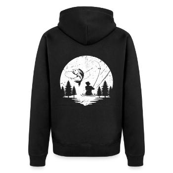 Pêche - Veste à capuche bio Premium Unisexe - noir - Dos - Nico (187cm)
