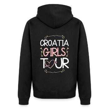 Tournée des filles en Croatie - Veste à capuche bio Premium Unisexe - noir - Dos - Nico (187cm)
