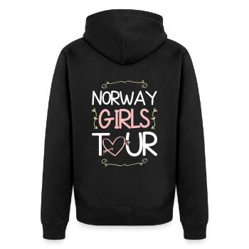 Tournée des filles de Norvège - Veste à capuche bio Premium Unisexe - noir - Dos - Nico (187cm)
