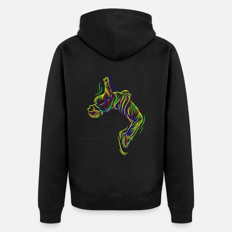 Parkour Backflip - Unisex Premium Bio Zip Hoodie - Schwarz