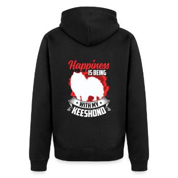 Wolfsspitz me rend heureux German Keeshond - Veste à capuche bio Premium Unisexe - noir - Dos - Nico (187cm)