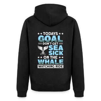 Observation des baleines Observation des baleines Orques Bleu Baleine - Veste à capuche bio Premium Unisexe - noir - Dos - Nico (187cm)