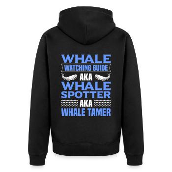 Whale Watching Whale Watching Whales Orca Blue Whale - Unisex Premium Organic Zip Hoodie - black - Back - Nico (187cm)