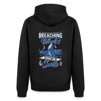 Observation des baleines Observation des baleines Orques Bleu Baleine - Veste à capuche bio Premium Unisexe - noir - Dos - Nico (187cm)