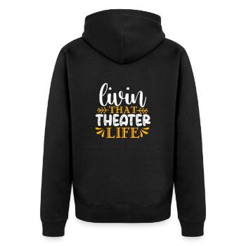 Citation de théâtre Drôle d’acteur Théâtre musical - Veste à capuche bio Premium Unisexe - noir - Dos - Nico (187cm)