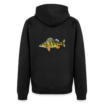 Yellow Perch - Unisex Premium Organic Zip Hoodie - black - Back - Nico (187cm)
