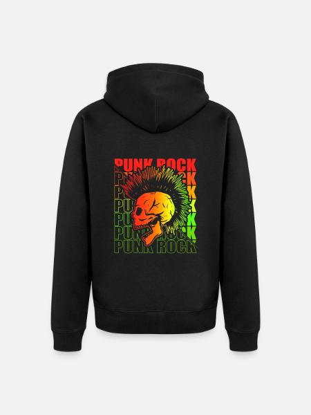 Punk Rock Pogo Anarchie Punks Punk Rocker Punk - Veste à capuche bio Premium Unisexe - noir