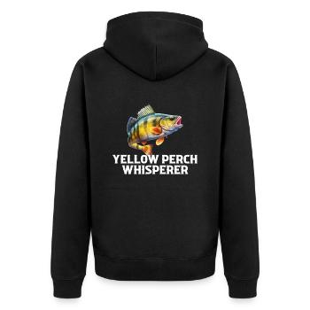 Yellow Perch whisperer, Yellow Perch - Unisex Premium Organic Zip Hoodie - black - Back - Nico (187cm)