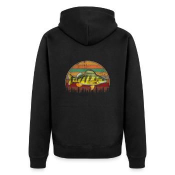 Yellow Perch - Unisex Premium Organic Zip Hoodie - black - Back - Nico (187cm)
