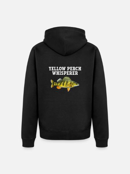 Yellow Perch whisperer, Yellow Perch - Unisex Premium Organic Zip Hoodie - black
