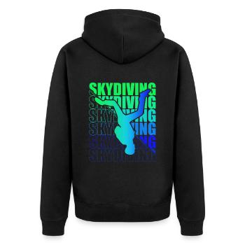 Skydive Freefly Fallschirmspringer Shirt Skydiving - Unisex Premium Bio Zip Hoodie - Schwarz - Hinten - Nico (187cm)