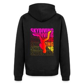 Skydive Freefly Fallschirmspringer Shirt Skydiving - Unisex Premium Bio Zip Hoodie - Schwarz - Hinten - Nico (187cm)
